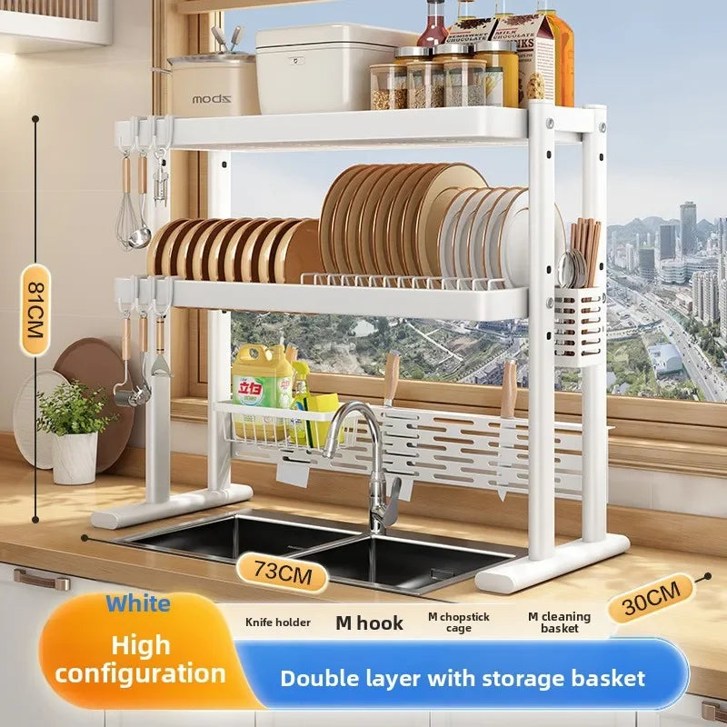 Multi-functional Ventilated sink rack Countertop dishwashing rack Dish rack Dish rack Dish rack Dish rack Oasis Select White-2-73