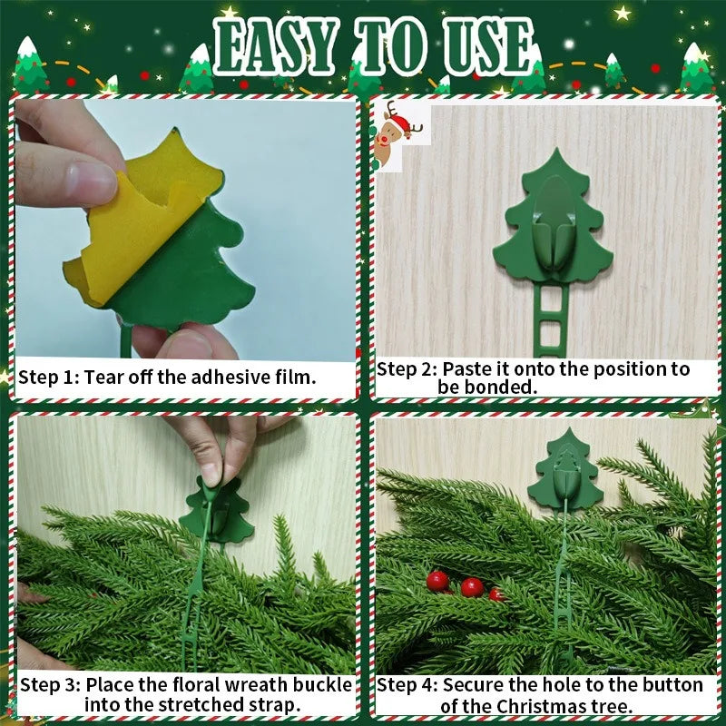Garland Ties Faux Pine Needles Silicone Holder Decorative Adhesive Christmas Garland Ties For Banister Outdoor Stocking Oasis Select