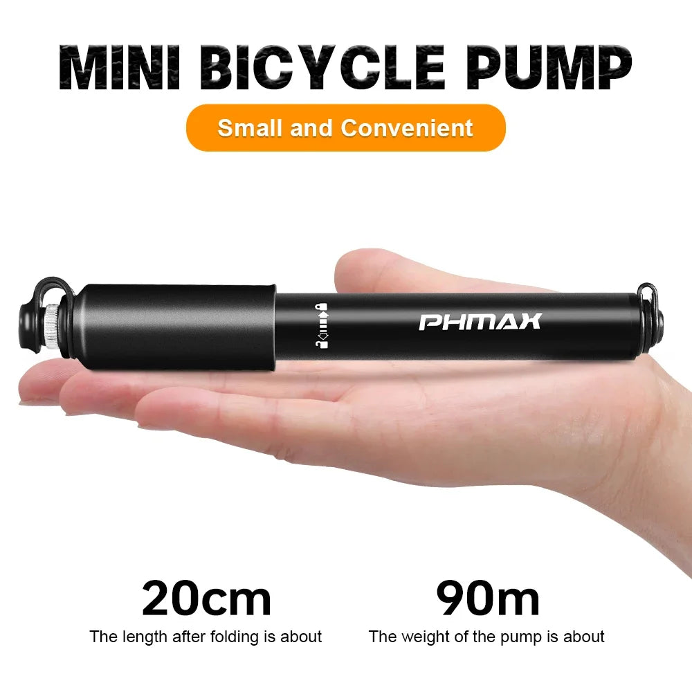 PHMAX 100Psi Mini Bike Pump Portable Cycling Manual Air Pump MTB Road Bicycle Tire Inflator Schrader Presta Valve Oasis Select