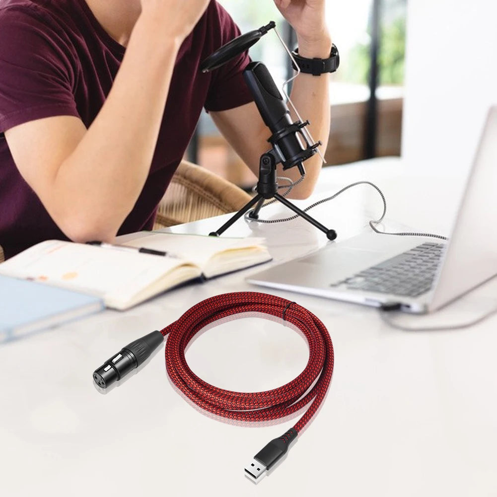 USB Male To XLR Female Mic Link Converter Cable USB To XLR Adapter Studio Audio Cable for Microphones Or Recording Karaoke Sing Oasis Select 2M China Mainland