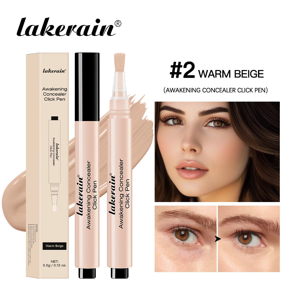 Waterproof Concealer Click Pen 3 Colors Natural Glowing Lightweight Full Coverage Sweat Proof Concealer Pencil Woman Makeup Oasis Select 2 Warm Beige