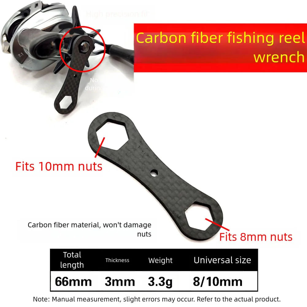 Fishing Reel Carbon Fiber Wrench Set For 8mm And 10mm Nuts Designed For Safe Dismantling And Accurate Repair Of Casting Reels Oasis Select