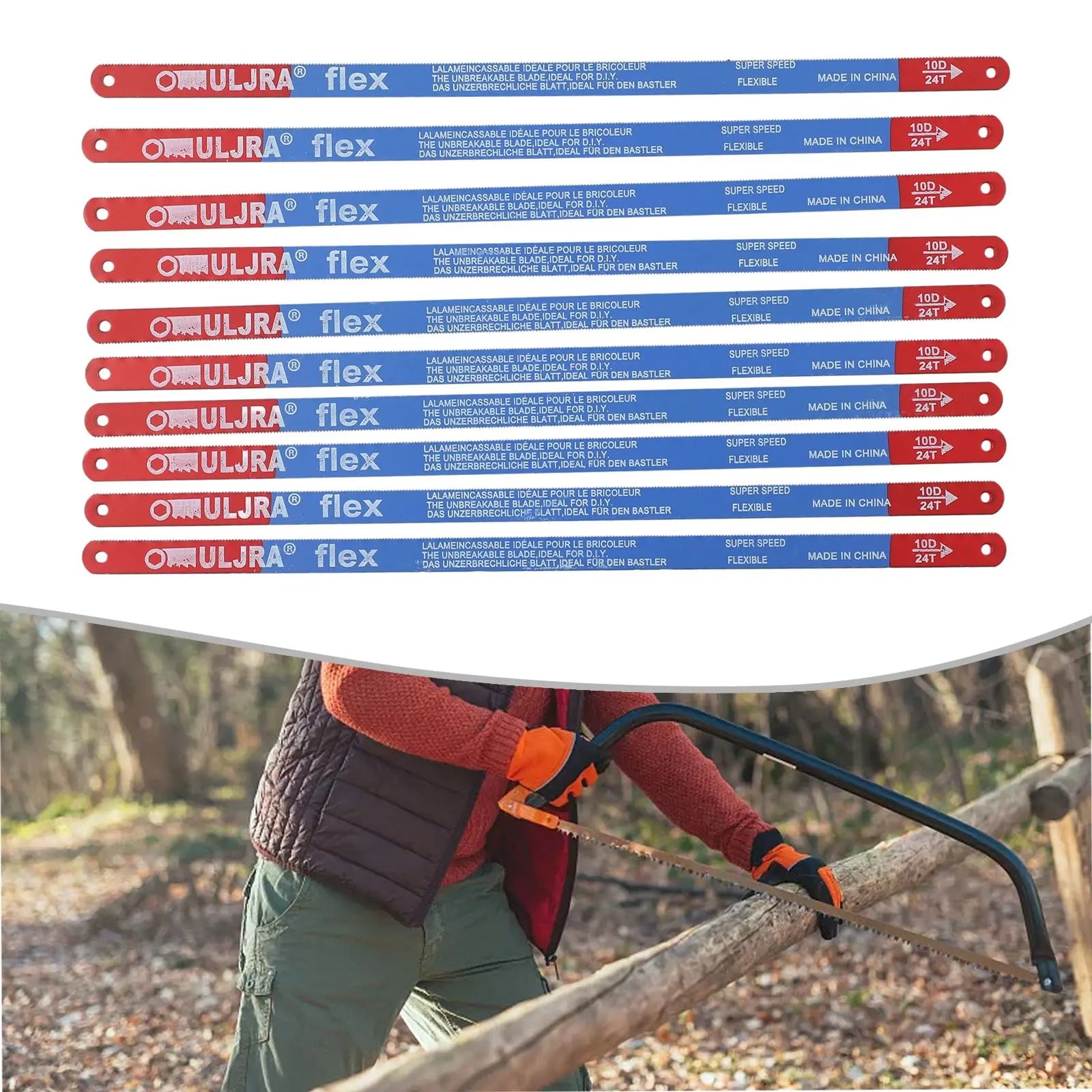 10Pcs/Set 14T/18T/24T Hacksaw Blade 300mm M35 Steel Hand Saw Blades Bi-Metal For Meat Wood Cut Hand Tool Oasis Select