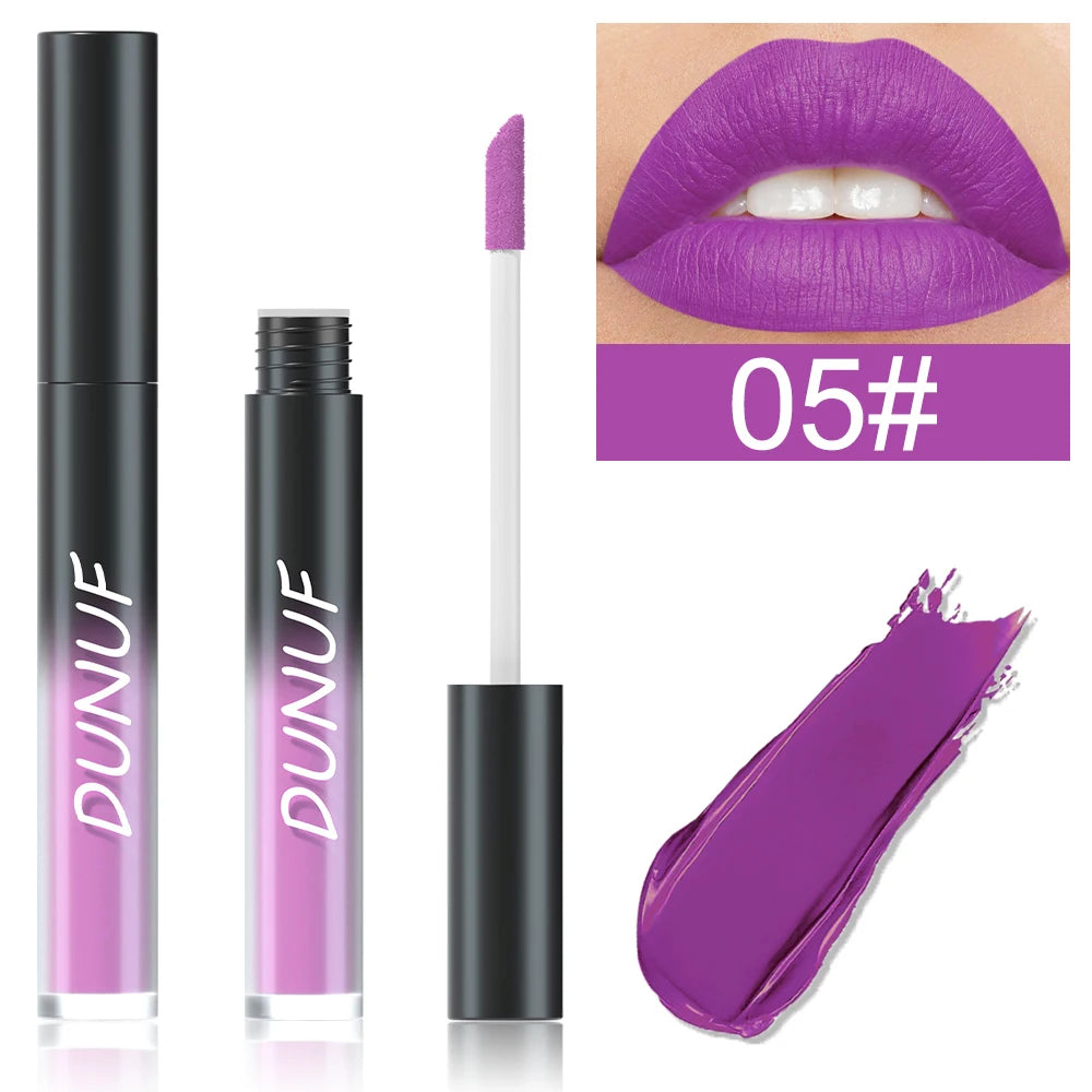 DUNUF 32 Multi-purpose Matte Lip Glaze Long-lasting Moisturizing Non-stick Halloween Lip Gloss Lipstick Oasis Select 05