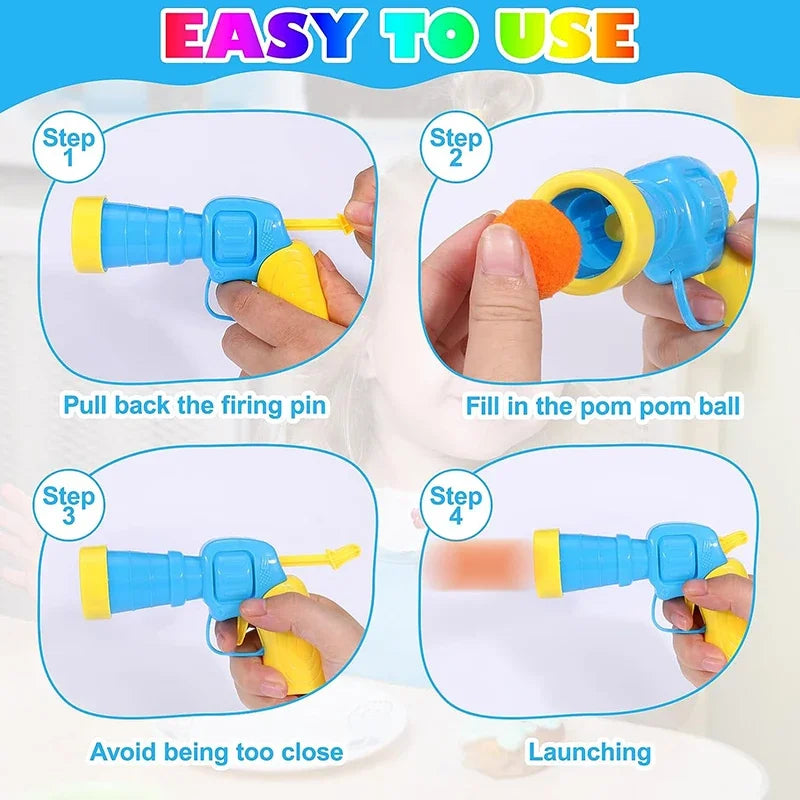 Cat Toys Interactive Launch Training Toy For Pet Kitten Creative Mini Shooting Gun Games Stretch Plush Ball Toys Pet Supplies Oasis Select