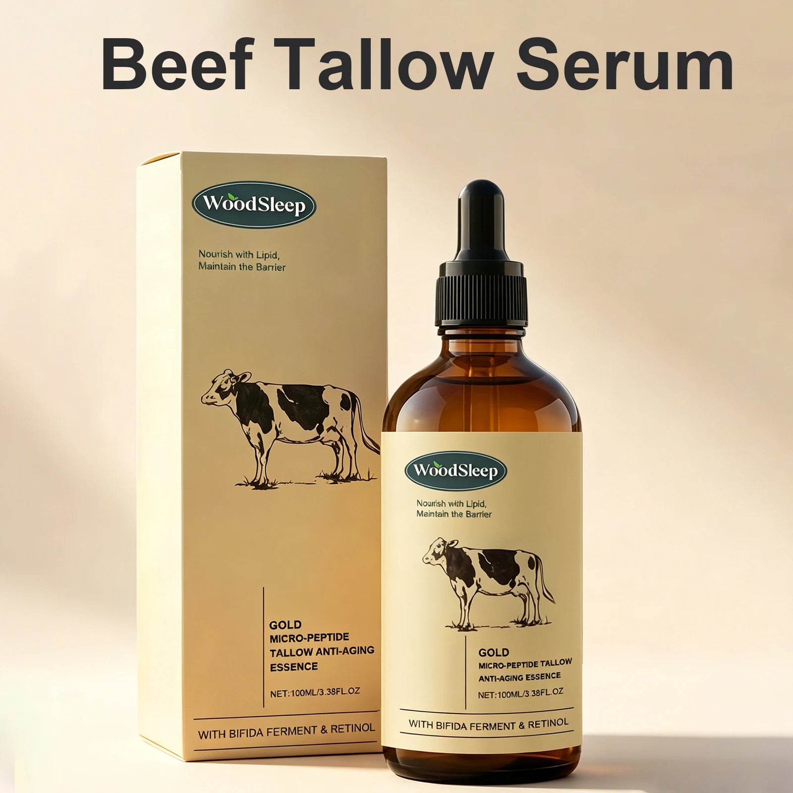 Beef Tallow Serum Firming Face Serum Smooths Fine Lines Hydrating Moisturizer Pore Minimizing Brightening Glowing Skin Face Care Oasis Select