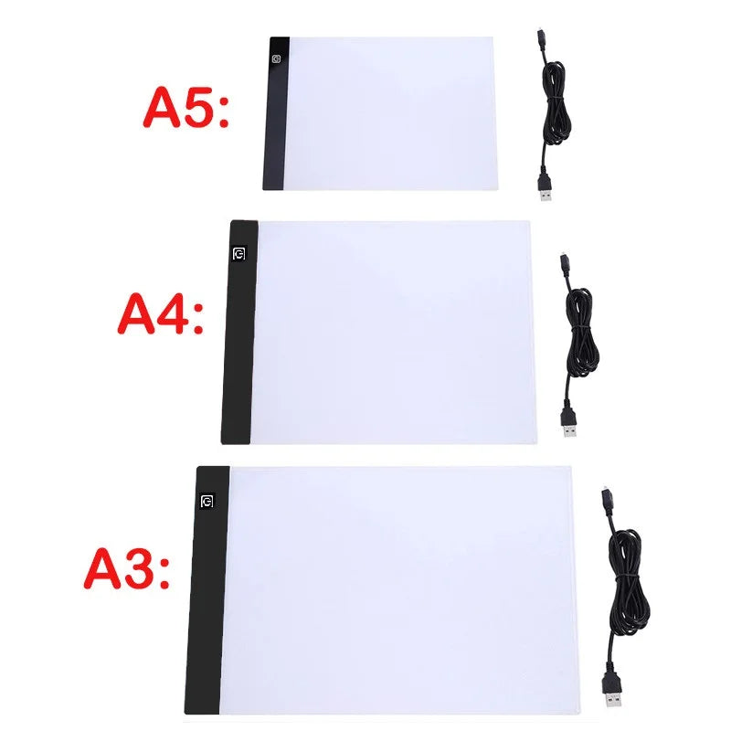 A3/A4/A5 Three Level Dimmable Led Light Pad Drawing Board Pad Tracing Light Box Eye Protection Easier for Diamond Painting Oasis Select