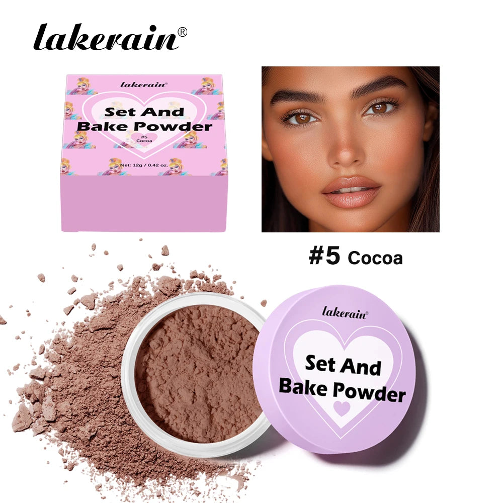 Setting Powder Waterproof Sweat Resistant And Oil Resistant Makeup Powder Setting Powder Natural And Long-lasting Matte Finish Oasis Select 05 Cocoa