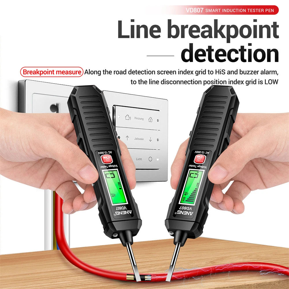 Non-contact Voltage Detector Pen AC 12-300V Smart High Precision Voltage Tester Pen Digital Display Circuit Break Finder Oasis Select