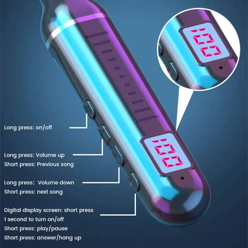 Wireless Earphones 5.3 Waterproof Magnetic Earbuds Neckband Headphones Gaming LED Display Stereo Sports Headset Halter Oasis Select
