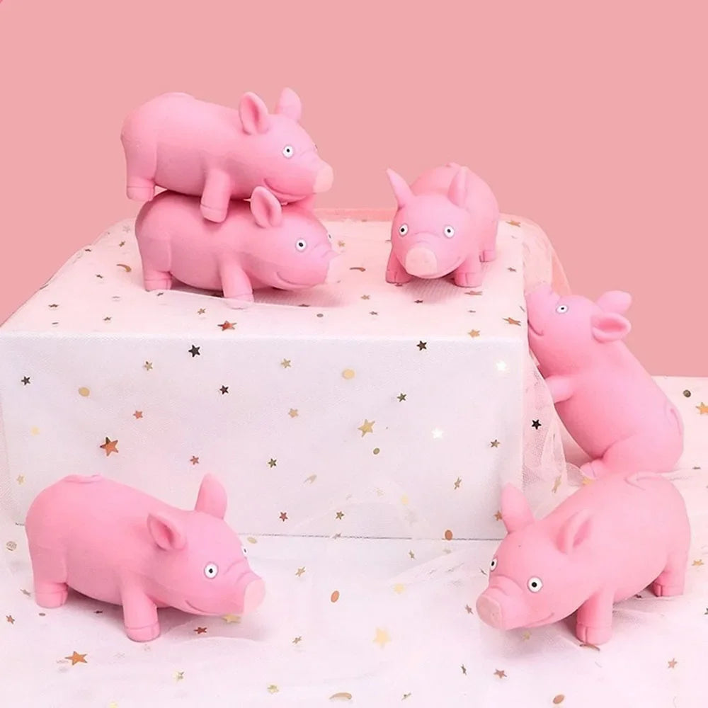 Stress Relief Kawai Pink Pig Figurines Miniature Pet Antistress Squishy Toys Animals Anxiety Funny Party Favors Kids Games Oasis Select