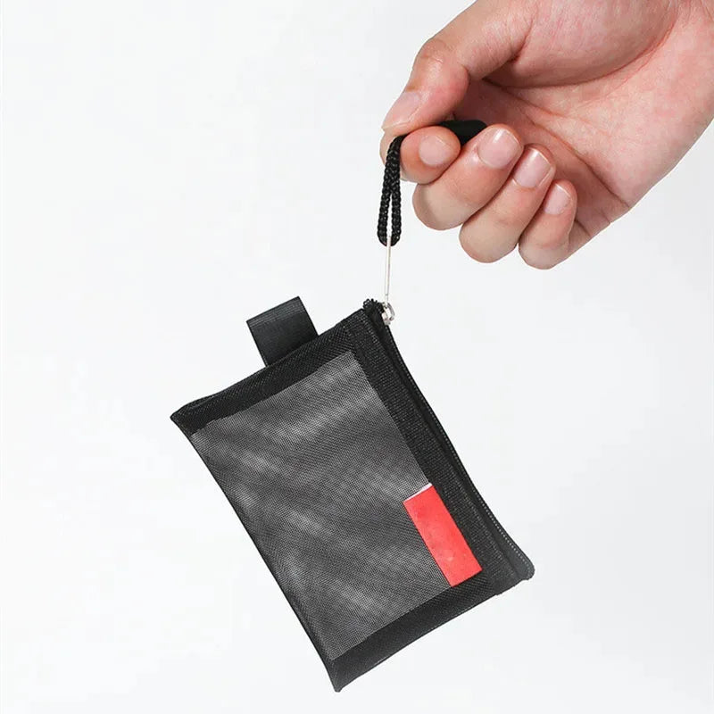 1/2pcs Storage Bags Mesh Cosmetic Bag Wallet Nylon Small Coin Purse Mini Zipper Pouch Mesh Storage Bags ID Credit Card Holder Oasis Select