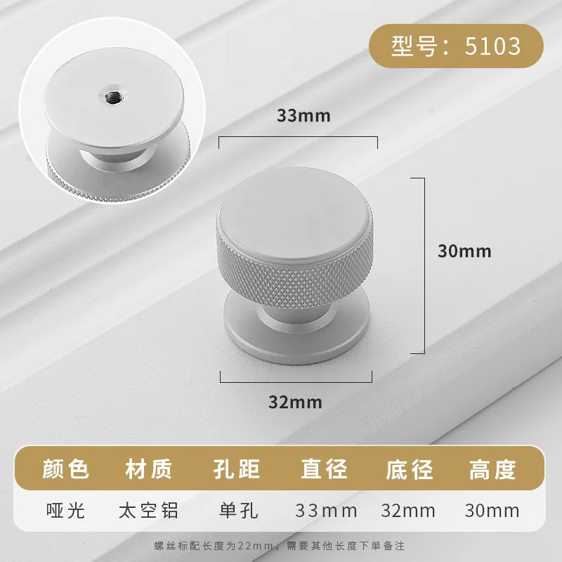 Aluminium Alloy Black Cabinet Knobs Kitchen Cabinet Handles Drawer Pulls Furniture Handle Hardware Oasis Select matt5103-single hole