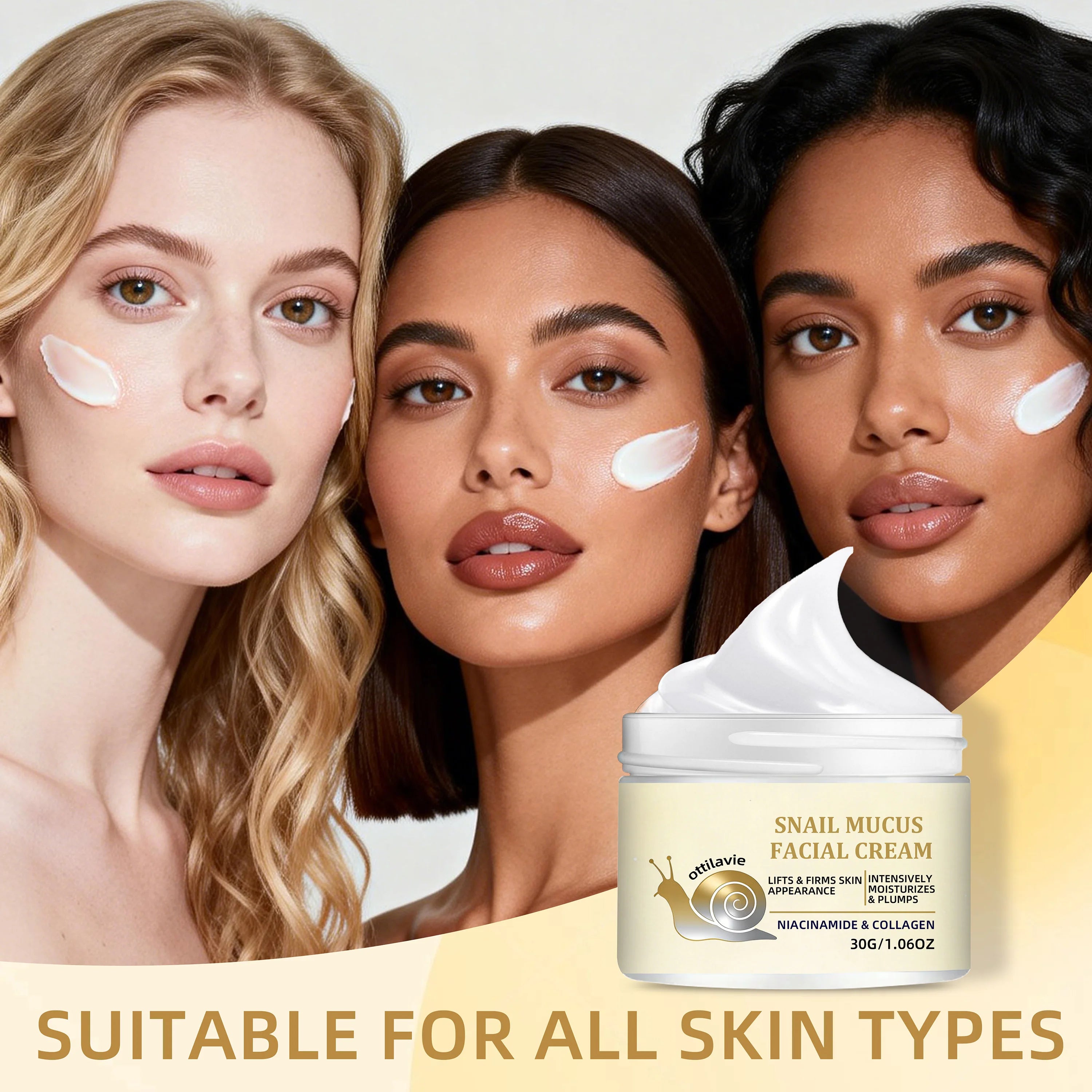 Ottilavie Snail Mucin Facial Cream | Deep Hydration | Nourishing Formula, Suitable for All Skin Types | Daily Skincare Essential Oasis Select