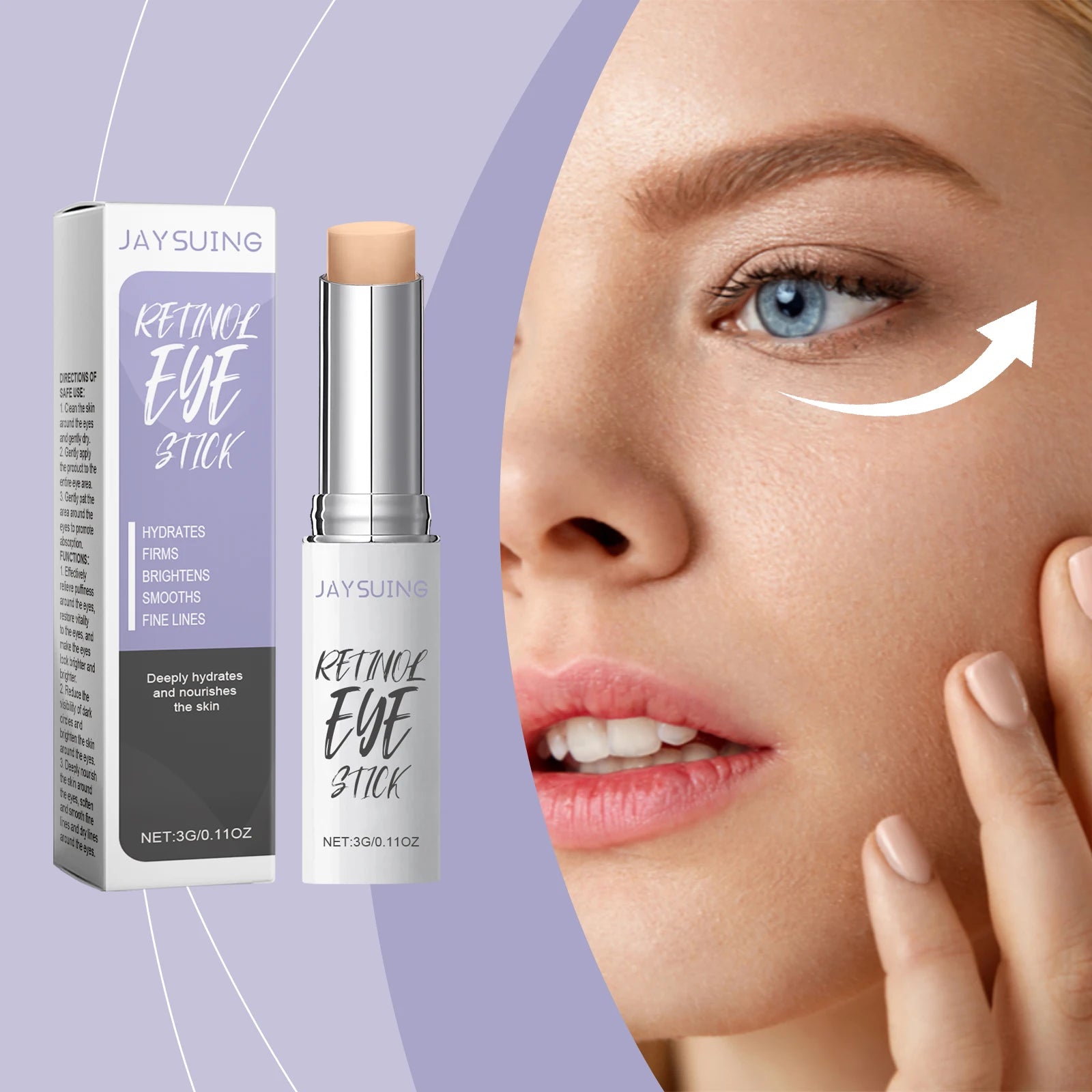 Retinol Eye Cream Stick Daily Moisturizing Long-lasting Hydration Soothing Eye Discomfort Nourishing Care for Surrounding Skin Oasis Select