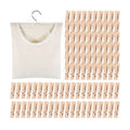 WISH Handy Laundry Clothespin Bag, Semi-Closed Canvas Clothespin Storage Hanger Bag, Hanging Storage Organizer Laundry Oasis Select Beige