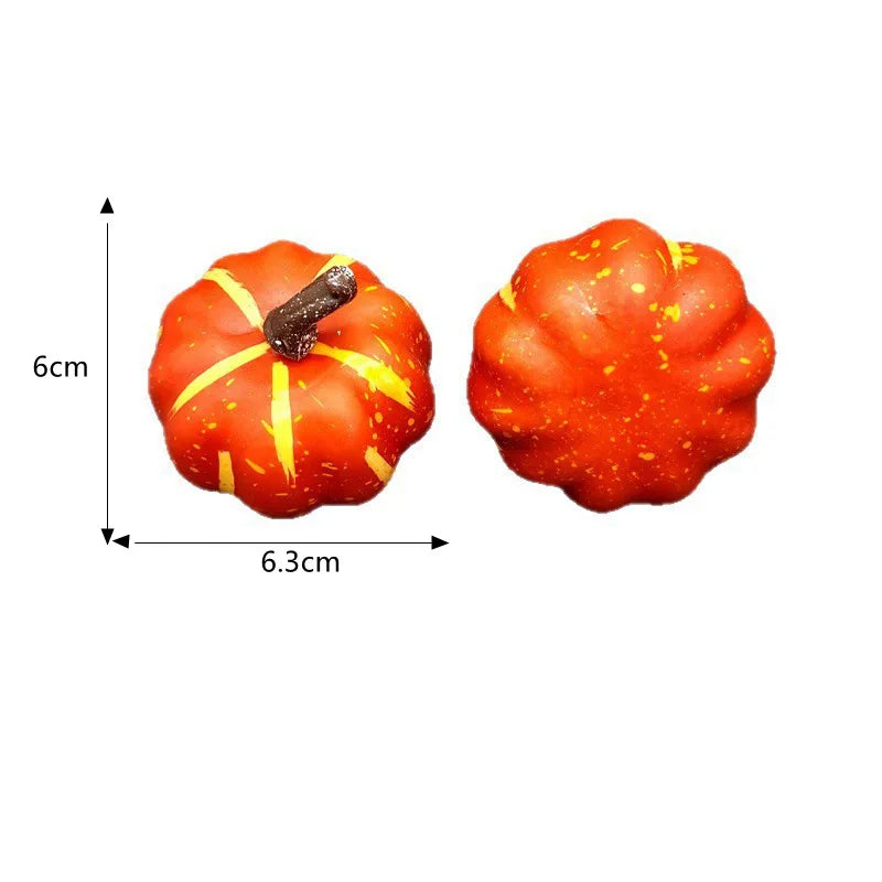 6/12pcs Simulated Pumpkin Decoration 6cm Vegetable Model Yellow / White Halloween Family Party Atmosphere DIY Decorations Oasis Select