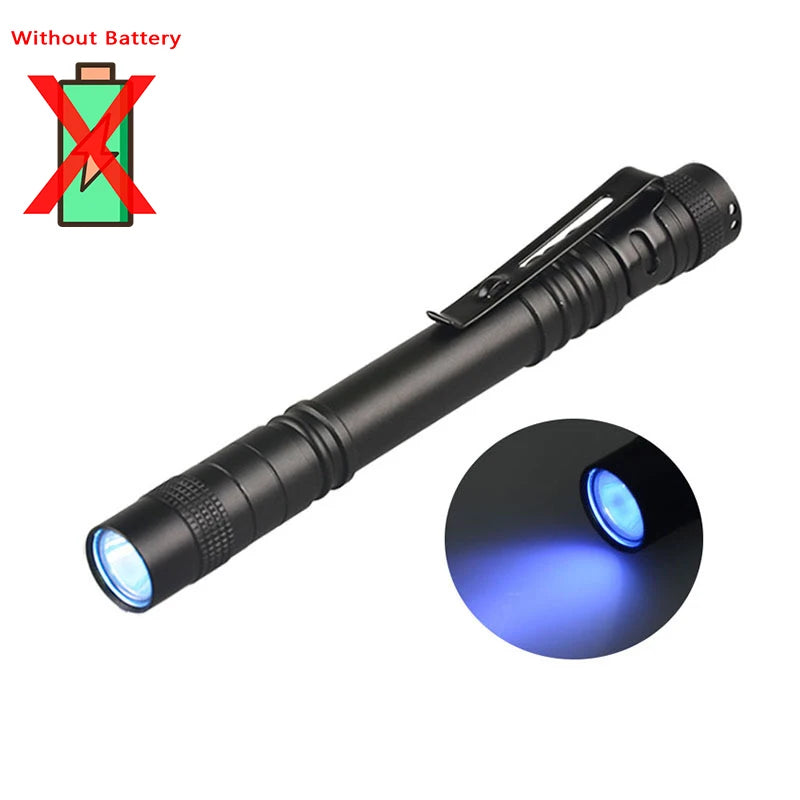 395nm UV Flashlight Ultraviolet/white Light Use 3A Batteries for Pet Dog Cat Urine Detect Scorpion Finder Portable Lamp Pen Clip Oasis Select Big-Purple Light 1PCS