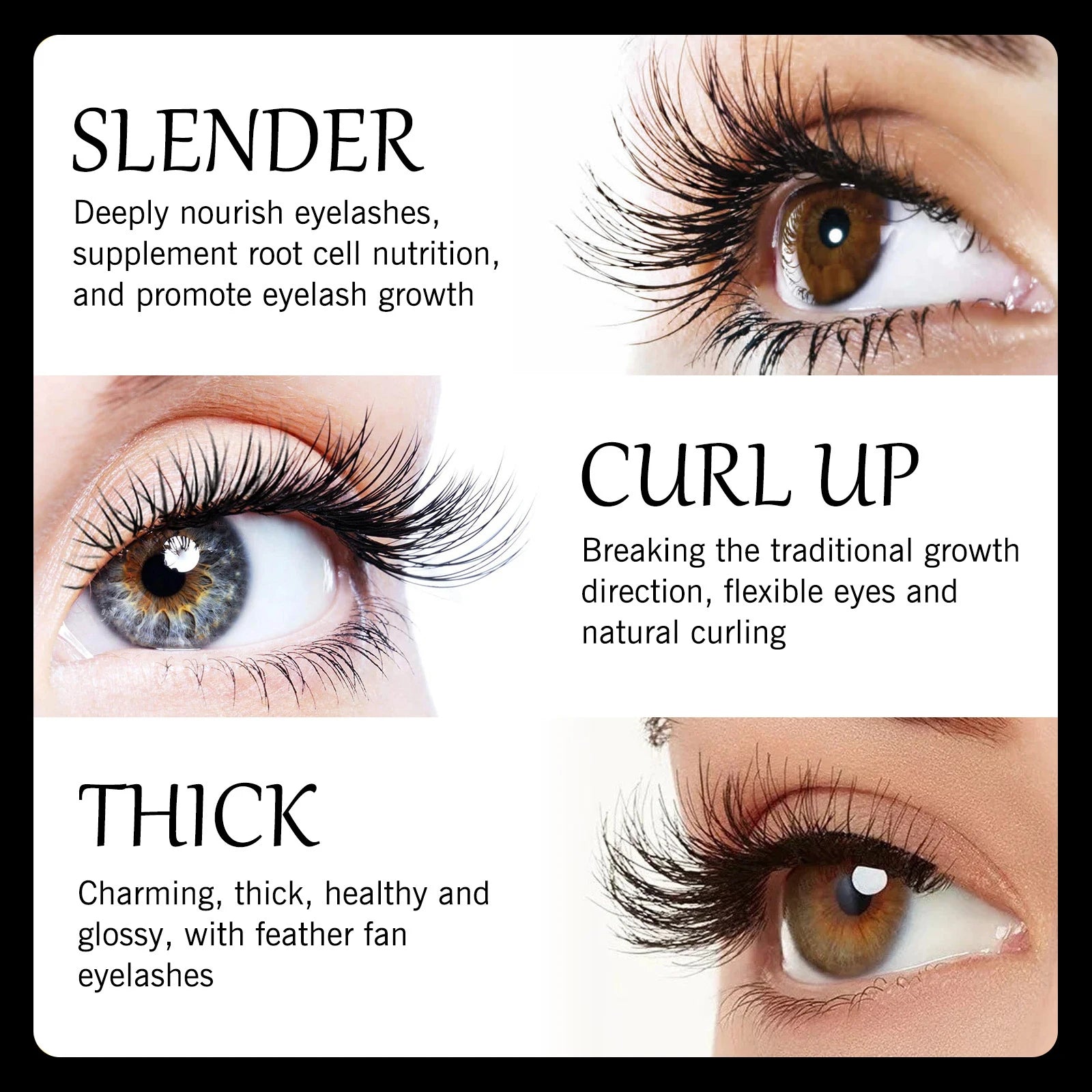 Eyelash Growth Serum Natural Curl Lengthening Lashes Lifting Liquid Volume Longer Thicker Fuller Nourishing Eyelashes Enhancer Oasis Select