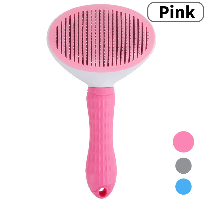 Pet Dog Brush Cat Comb Self Cleaning Pet Hair Remover Brush For Dogs Cats Grooming Tools Pets Dematting Comb Dogs Accessories Oasis Select Pink