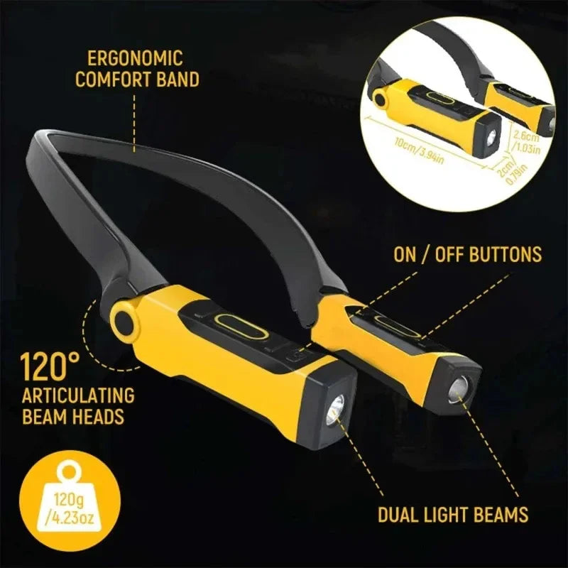 SHINEKNOT Rechargeable LED Neck Light – Hands-Free Work Lamp