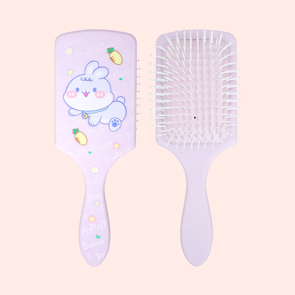Cute Cartoon Air Cushion Comb – Anti-Static Scalp Massage Air Cushion Comb Oasis Select UV3887Pig-purple-02
