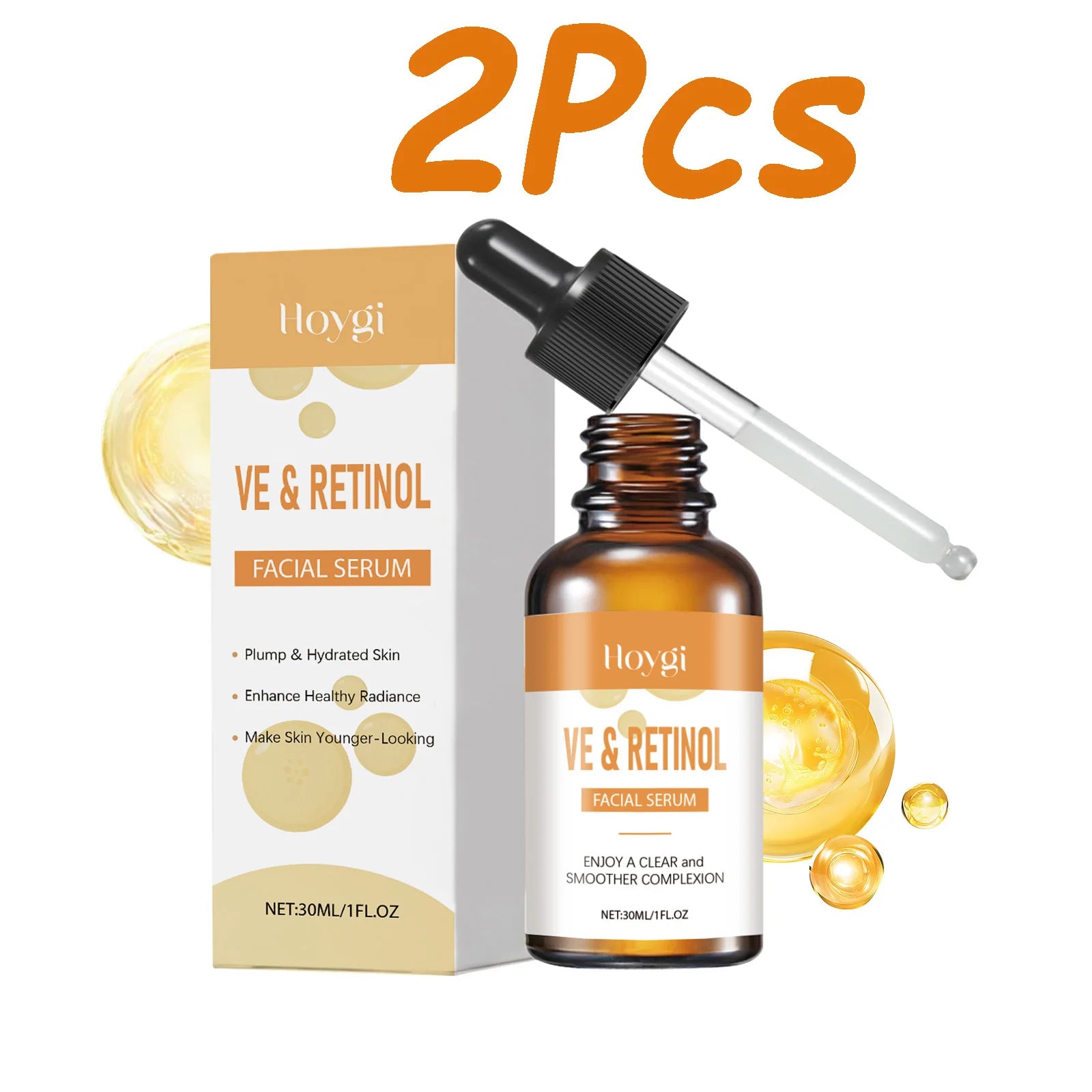 Hoygi Retinol & Vitamin E Face Serum – Anti-Aging 30ml Retinol Face Serum Oasis Select 2 x 30ml Boxed