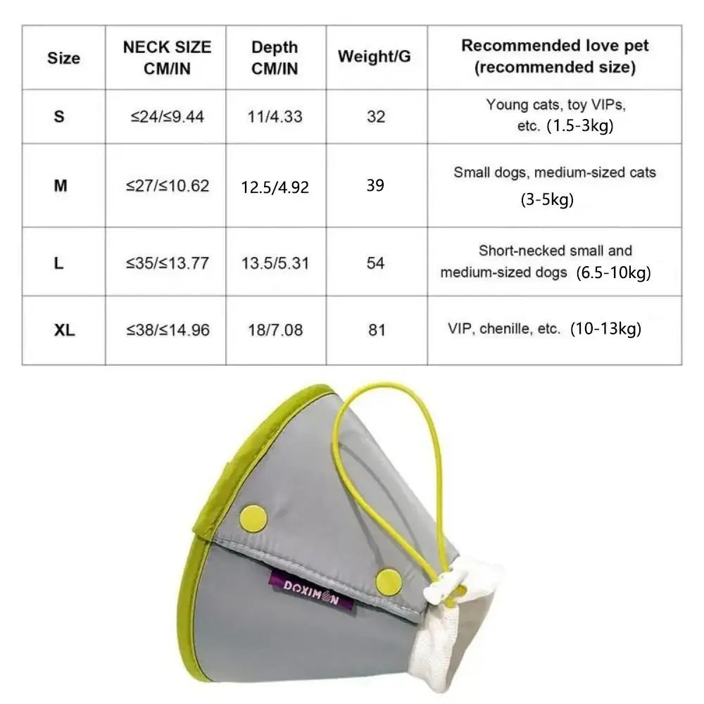 Adjustable Cat Cone Collar Lightweight Anti-bite Elizabethan Collars Breathable Easy To Eat and Drink Pet Protective Cover Oasis Select