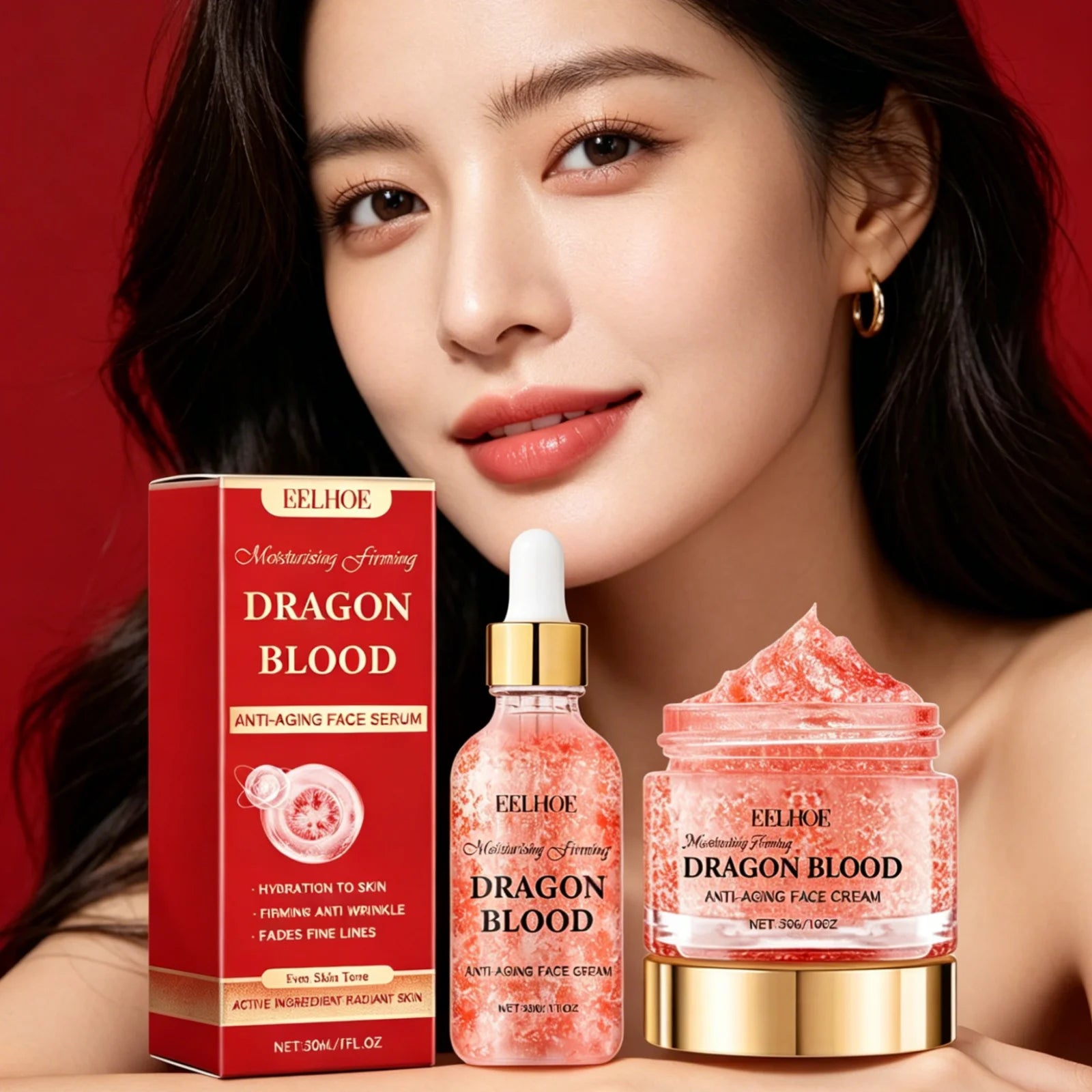 EELHOE Dragon Blood Cream Set – Anti-Aging Firming Serum Anti-Aging Skincare Set Oasis Select