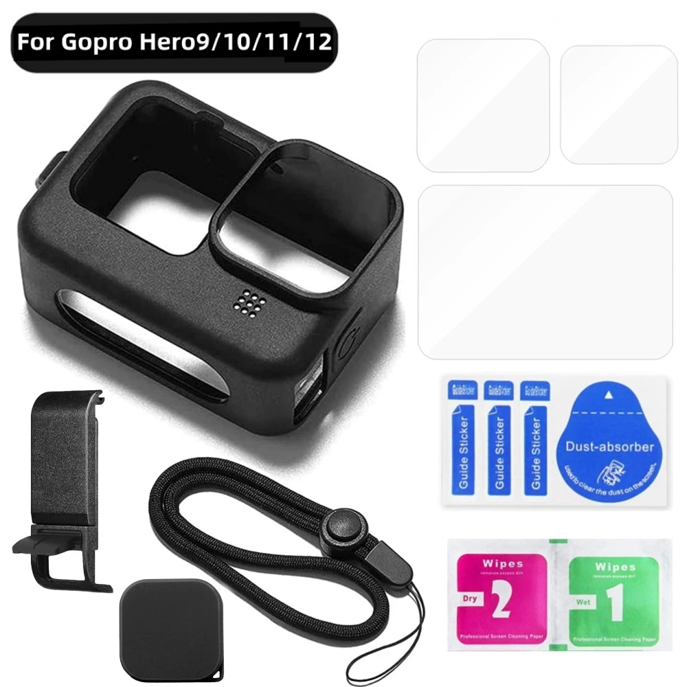 Silicone Case & Screen Protector for GoPro Hero 9 10 11 12