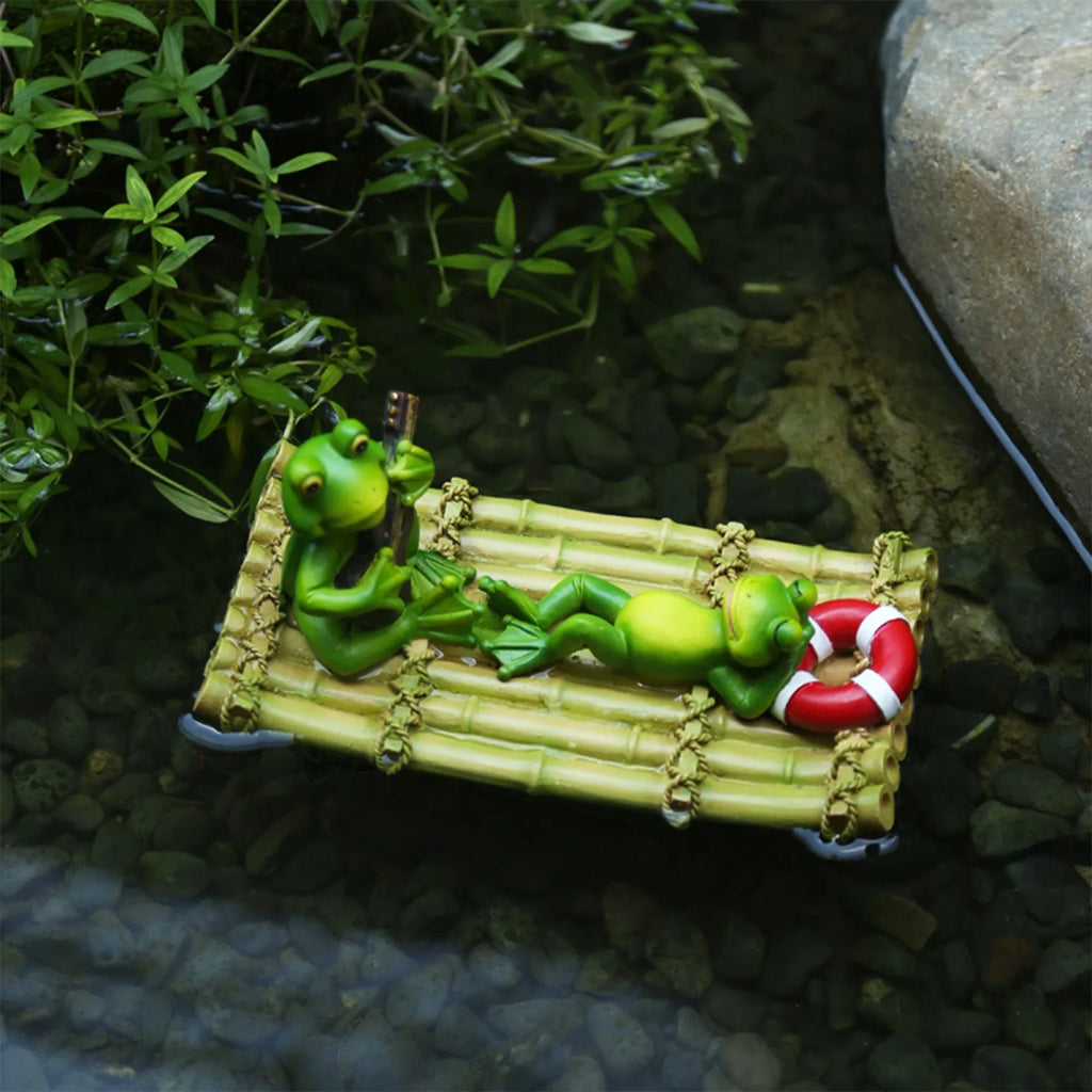 Resin Floating Frog Statue | Garden Pond & Home Decor Sculpture Garden Frog Sculpture Oasis Select C One Size