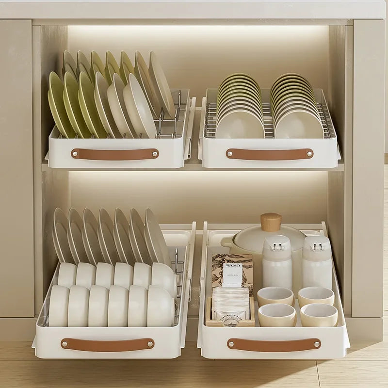 Multi-functional Stainless steel pull-out dish rack, drawer basket in kitchen cabinet Oasis Select