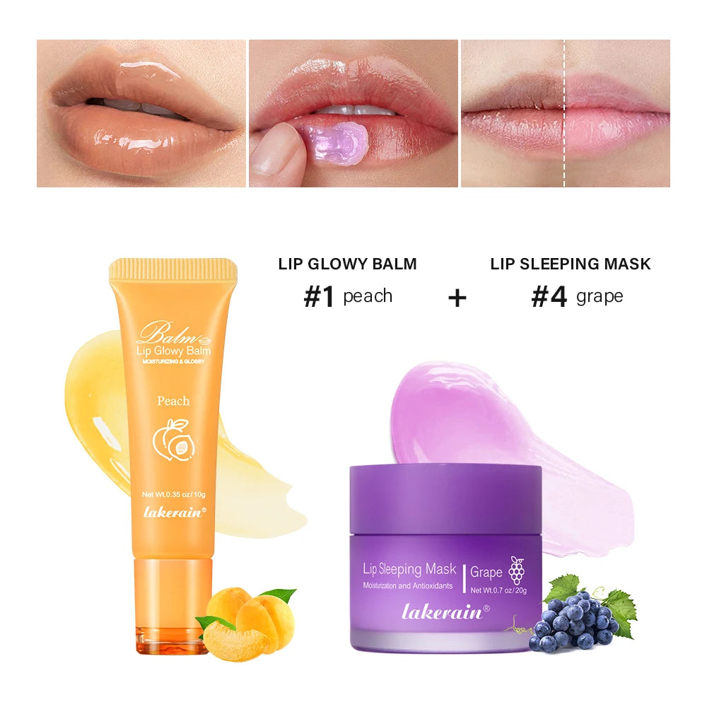 Lip Balm & Lip Mask Set Moisturizing Night Lips Care Multiple Colors Makeup Maintenance Lip Anti-Cracking Lip Oil Care Cosmetic Oasis Select SET 4