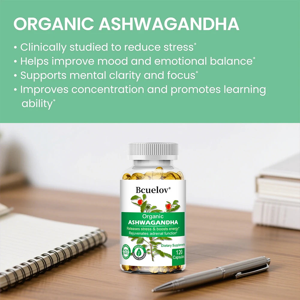 Organic Ashwagandha Capsules – Mood, Sleep, Focus & Energy