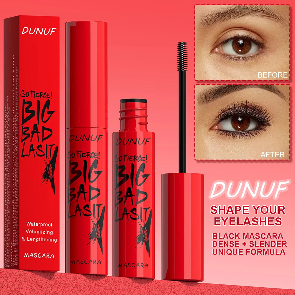 DUNUF 1 Pcs Long Lasting Mascara Thin Thick Waterproof Curl does not Easily Stain Sweat-proof and Non-smudging Beginner Friendly Oasis Select
