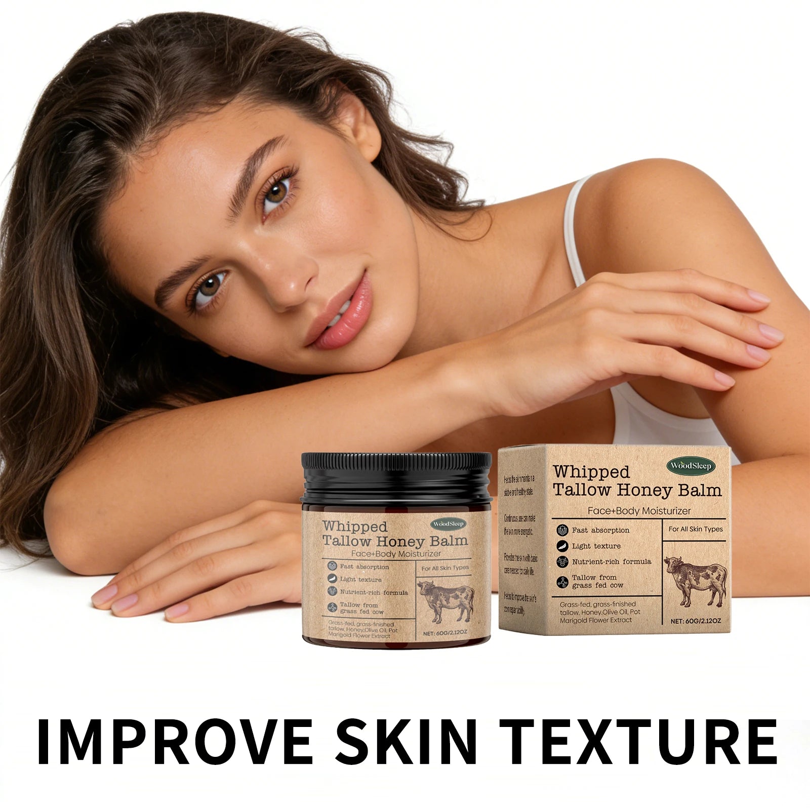 WOODSLEEP Grass-Fed Tallow Body Cream – Brightening Moisturizer Body Moisturizer Cream Oasis Select