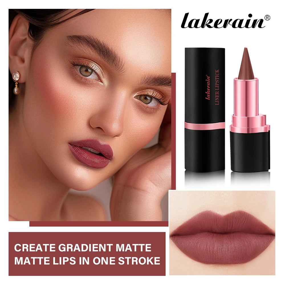 2In1 Matte Liner Lipstick Pen Gradient Lip Liner Red Brown Lipsticks Pencil Lasting Waterproof Lip Stick Sexy Women Lip Cosmetic Oasis Select