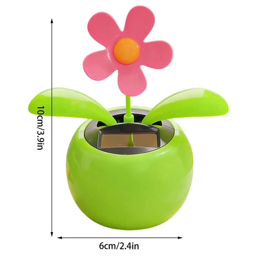 Solar Powered Sunflower Ornaments Dancing Flowers Car Dashboard Solar Automatic Swing Solar Flower Car interior accessories Oasis Select Green