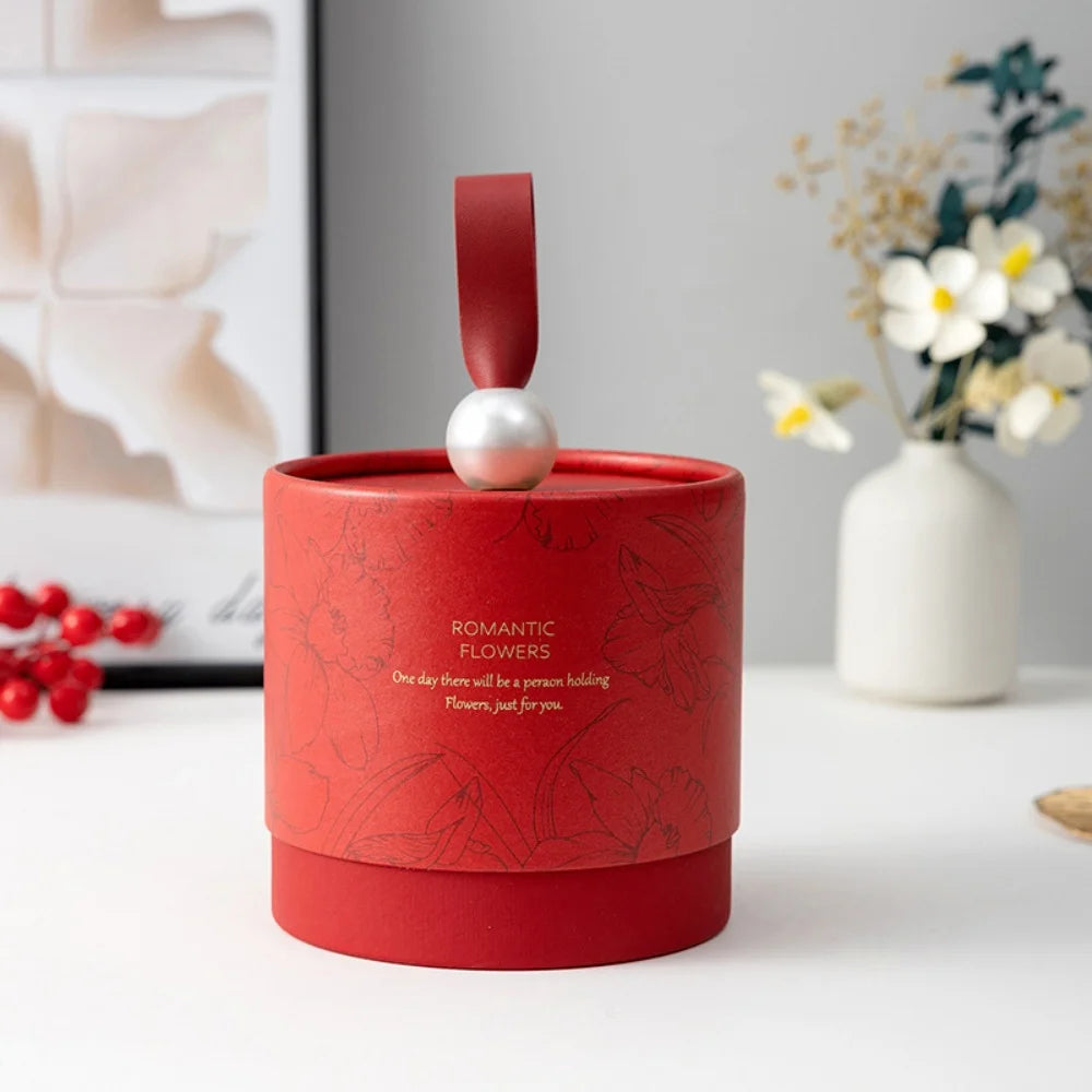 Wedding Candy Box Sturdy Empty Present Case Butterfly Pearl Gift Box Portable Gift Box With Handle For Valentine'S Day Christmas Oasis Select Red 2