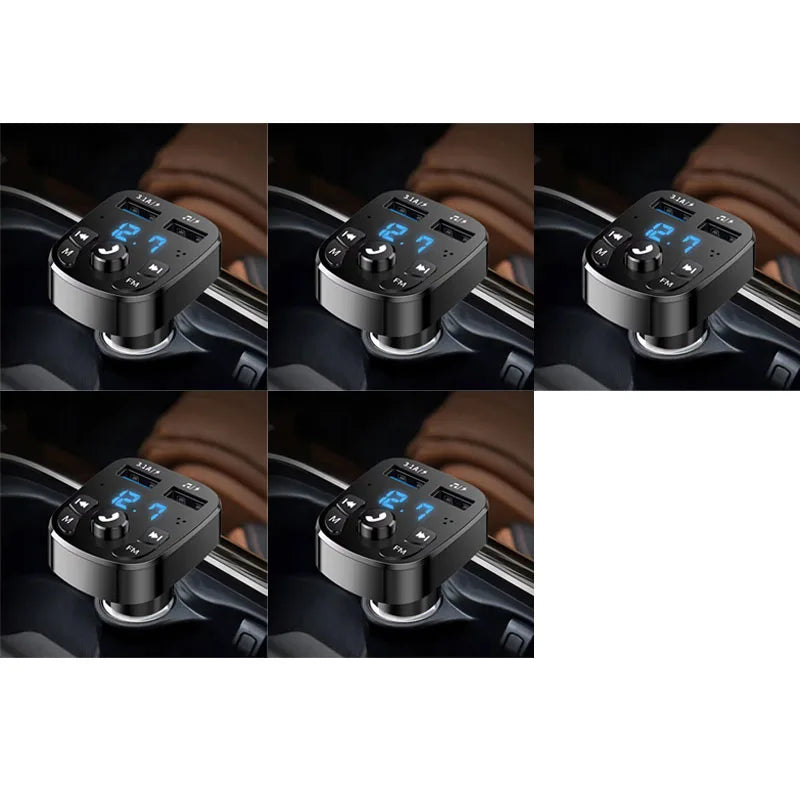 1/2/3/4/5/6pcs Car Bluetooth FM Transmitter Modulator Dual USB Charger Hands-Free Wireless Audio For Car FM Radio Music Player Oasis Select 5pcs