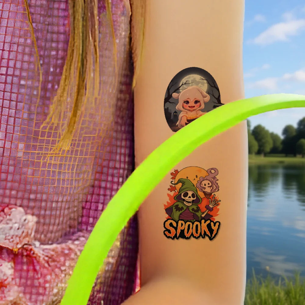 54pcs Halloween Pumpkin Temporary Tattoos – Waterproof Stickers