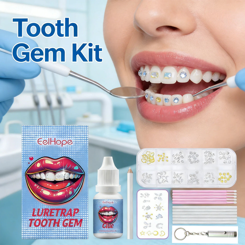 DIY Tooth Gems Kit – 120 Crystal Teeth Jewels + UV Glue Tooth Gem Kit Oasis Select