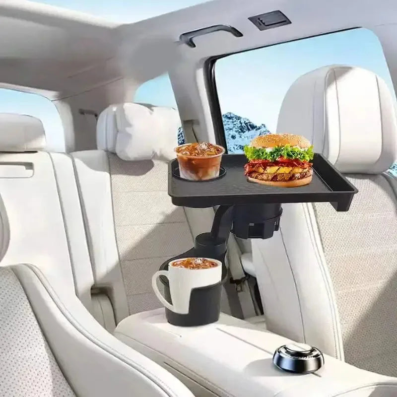 Universal Car Cup Holder Tray With Dual Cup Holder Organized Table Food Car Tray Portable Adjustable Drink Stand Oasis Select