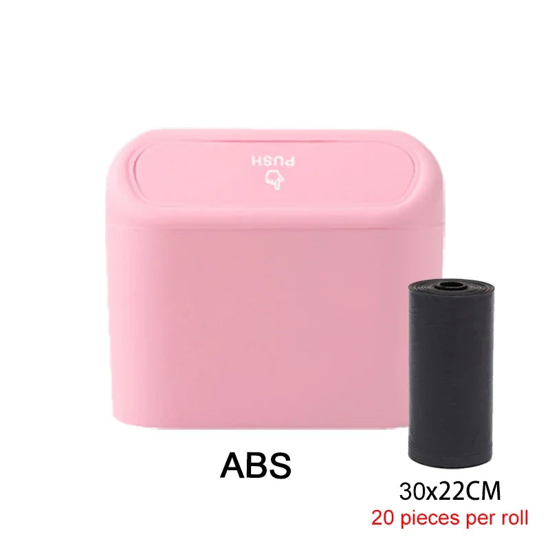 Car Trash Can with Lid Hanging Dustbin Garbage Box Car Interior Storage Case Trash Door Seat Clip Stand Holder Car Accessories Oasis Select D 1rolls