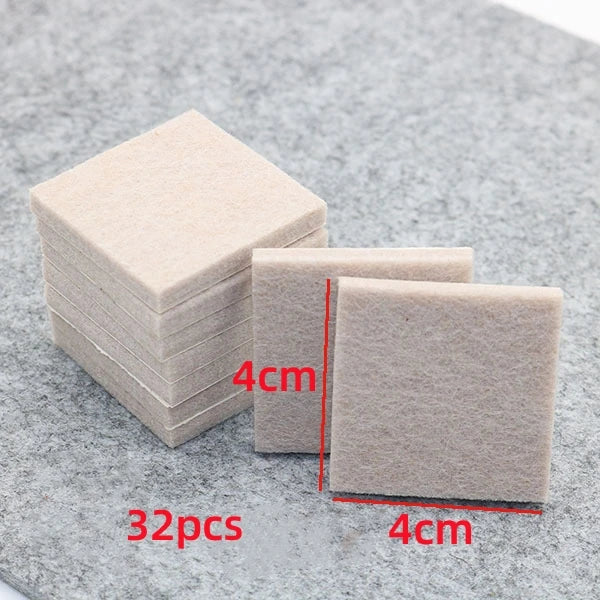 18-128pcs Chair Table Leg Felt Pads Floor Scratch Protector Self Adhesive Mute Non-slip Feet Mat for Furniture DIY Accessories Oasis Select square 4cm 32pcs 1