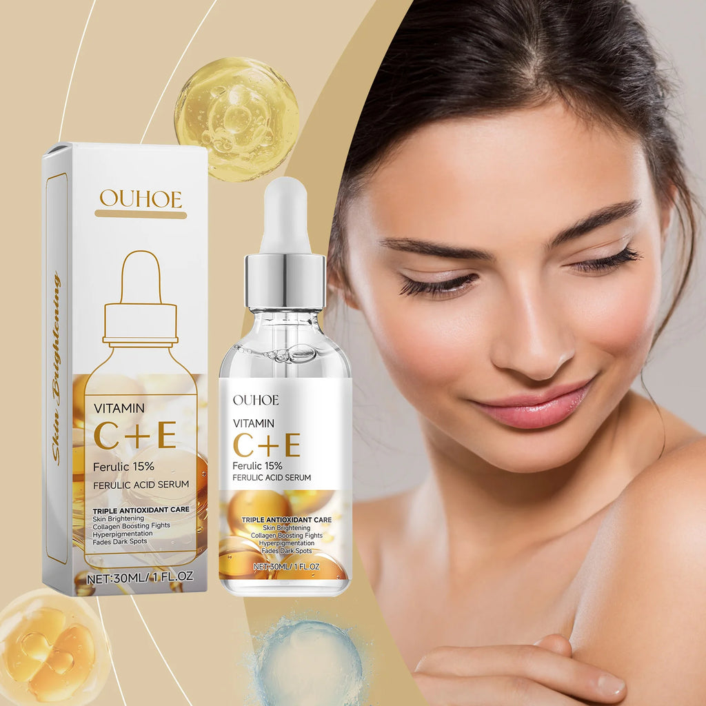 Serum Fade Fine Lines Firming Moisturizing Brightening Shrink Pores Vitamin C E Facial Essence Nourishing Skin Care Oasis Select