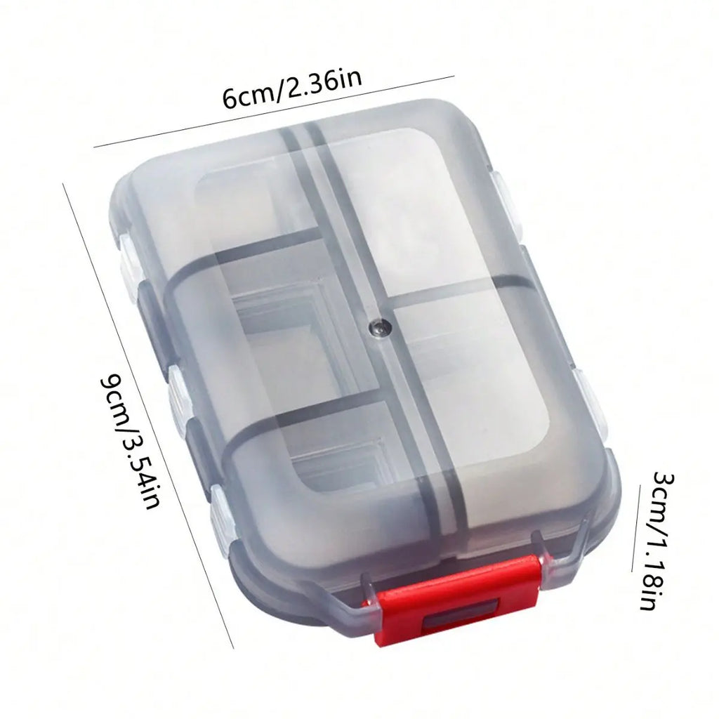 1pc 10 Compartment Pill Box Portable Double Compartment Pill Organiser Oasis Select GRAY