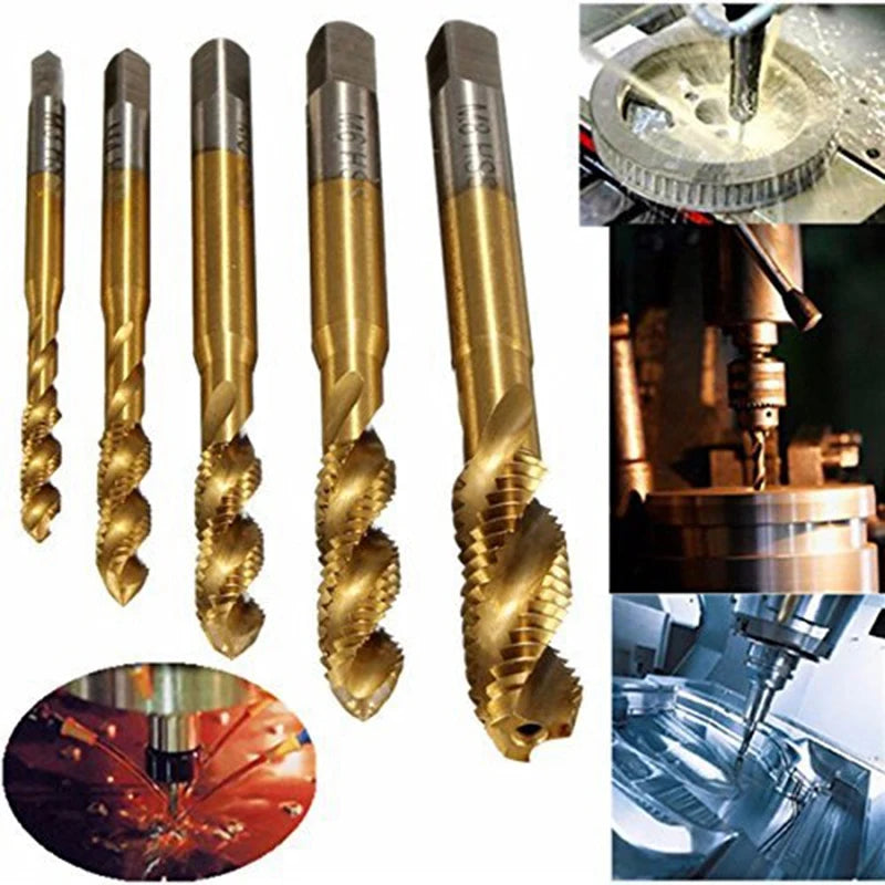 Spiral Pointed Taps Tapping Thread Forming Tap Hss 5Pc Metric Spiral Fluted Machine Screw Tap M3 M4 M5 M6 M8 Oasis Select