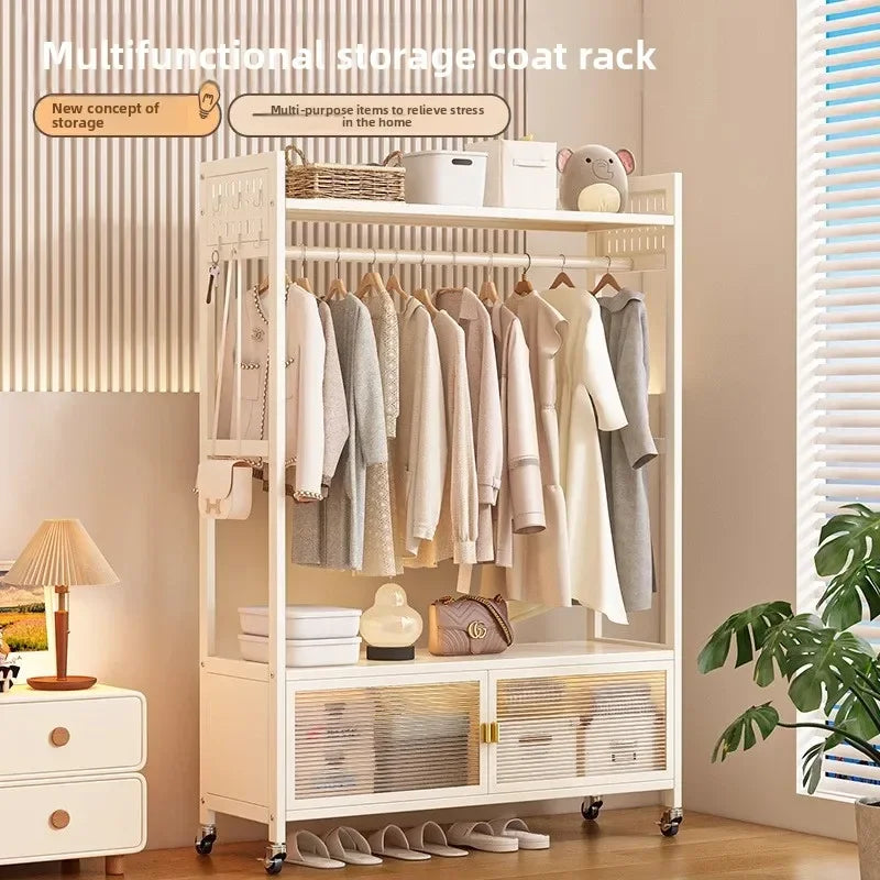 Multi-functional Hanging hanger Floor coat rack Household hanging clothes rack Simple storage rack Hanging clothes rod hanger Oasis Select