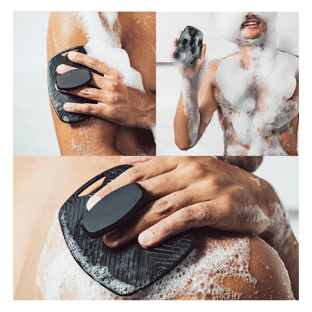 Exfoliating Silicone Brush Cleanser No Slip Handle Body Scrubber Cleans and Massages Skin Bathroom Accessories Bath Brush Oasis Select